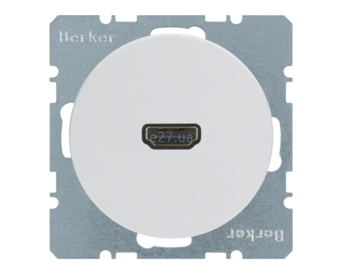 Розетка HDMI Berker 3315422089 R.1/R.3/R.8, полярно-білий, пластик, для врізного монтажу