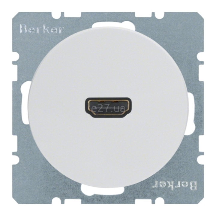 Розетка HDMI Berker 3315422089 R.1/R.3/R.8, полярно-білий, пластик, для врізного монтажу · Berker · berker-3315422089
