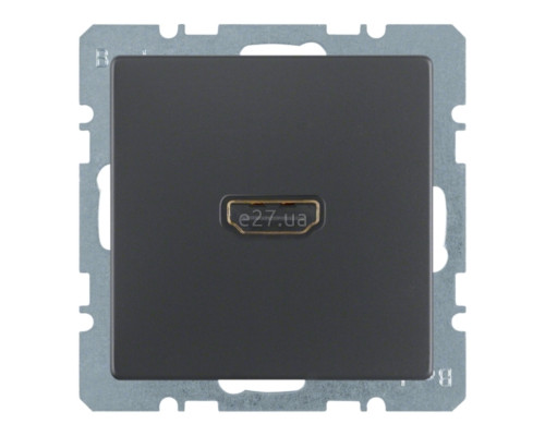 Розетка HDMI Berker 3315426086 Q.1/Q.3/Q.7, антрацит, пластик, для врізного монтажу