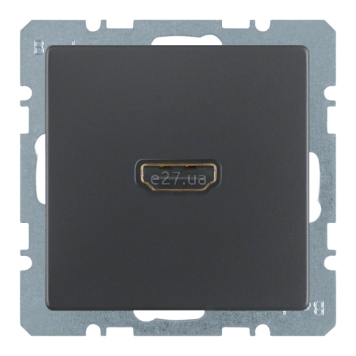 Розетка HDMI Berker 3315426086 Q.1/Q.3/Q.7, антрацит, пластик, для врізного монтажу · Berker · berker-3315426086