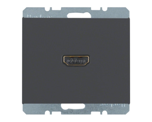 Розетка HDMI Berker 3315427006 K.1, антрацит, пластик, для врізного монтажу