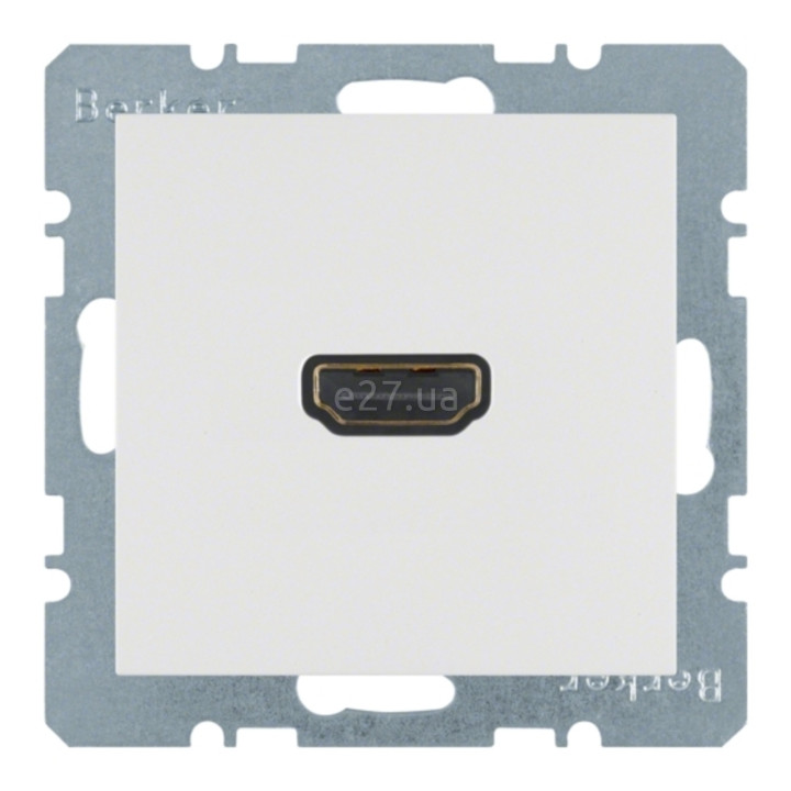 Розетка HDMI Berker 3315431909 S.1/B.3/B.7, полярна білизна матовий, пластик, для врізного монтажу · Berker · berker-3315431909