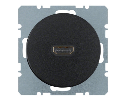 Розетка HDMI Berker 3315432045 R.1/R.3/R.8, чорний, пластик, для врізного монтажу