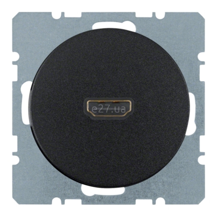 Розетка HDMI Berker 3315432045 R.1/R.3/R.8, чорний, пластик, для врізного монтажу · Berker · berker-3315432045