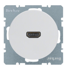 Розетка HDMI Berker 3315432089 R.1/R.3/R.8, полярно-білий, пластик, для врізного монтажу