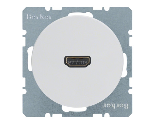 Розетка HDMI Berker 3315432089 R.1/R.3/R.8, полярно-білий, пластик, для врізного монтажу