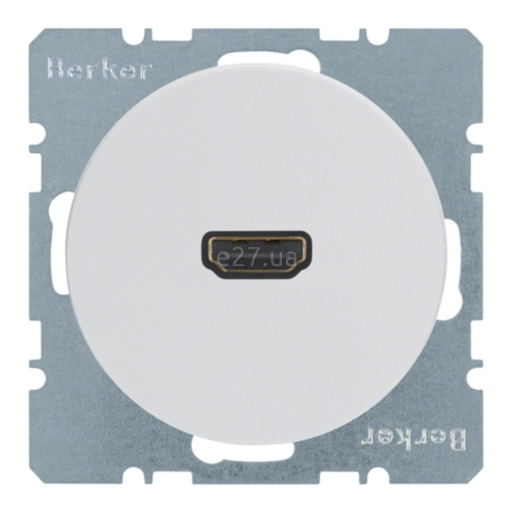 Розетка HDMI Berker 3315432089 R.1/R.3/R.8, полярно-білий, пластик, для врізного монтажу · Berker · berker-3315432089