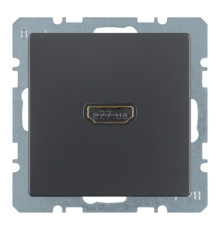 Розетка HDMI Berker 3315436086 Q.1/Q.3/Q.7, антрацит, пластик, для врізного монтажу