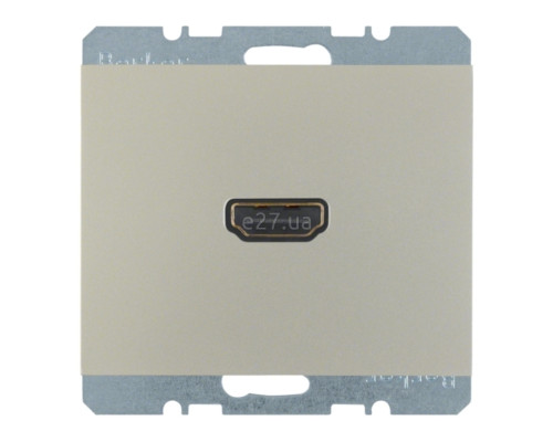 Розетка HDMI Berker 3315437004 K.5, нержавіюча сталь, пластик, для врізного монтажу