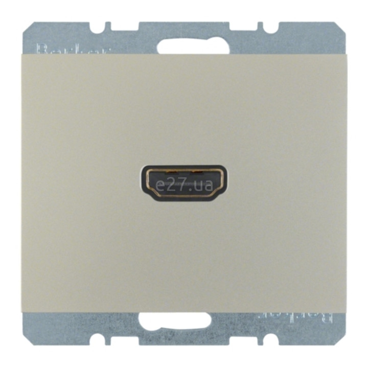 Розетка HDMI Berker 3315437004 K.5, нержавіюча сталь, пластик, для врізного монтажу · Berker · berker-3315437004