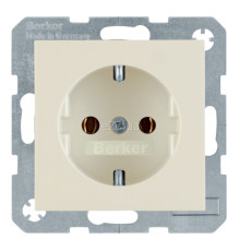 Розетка 220В Berker 47438982 S.1/B.3/B.7, 16A, білий, пластик, із заземленням, Schuko, без захисної кришки, без шторок, для врізного монтажу