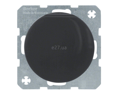 Розетка 220В Berker 47512045 R.1/R.3/R.8, 16A, чорний, пластик, із заземленням, Schuko, із захисною кришкою, зі шторками, для врізного монтажу