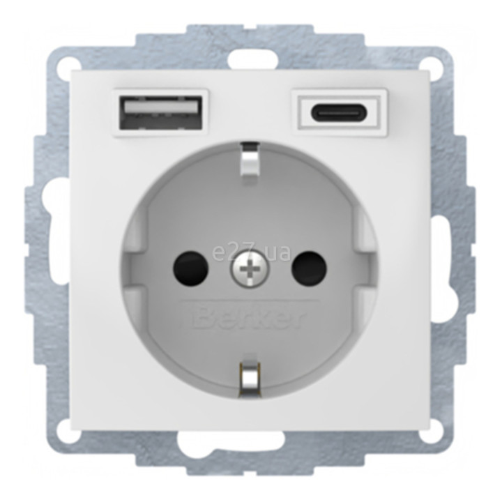 Розетка 220В з USB Berker 48048989 S.1 · Berker · berker-48048989