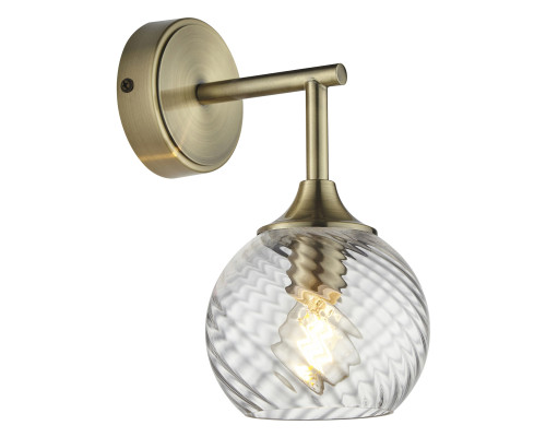 Бра Endon 103173 Allegra Wall, Antique brass plate & clear spiral glass