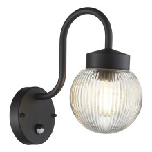 Бра Endon 103829 Eldon Wall PIR, Textured black & clear ribbed glass · Endon · endon-103829
