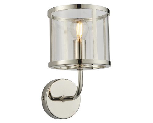 Бра Endon 106003 Hopton Wall, Bright nickel plate & clear glass