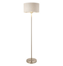 Торшер Endon 112232 Highclere Single Floor, Brushed chrome plate & natural linen