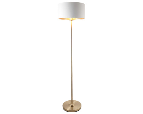 Торшер Endon 112571 Highclere Single Floor, Antique brass plate & vintage white fabric