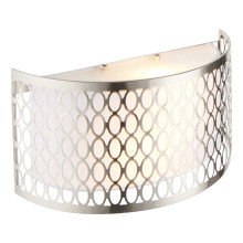 Бра Endon 113263 Cordero 2lt Wall, Satin nickel plate, white fabric & frosted glass · Endon · endon-113263