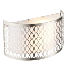 Бра Endon 113263 Cordero 2lt Wall, Satin nickel plate, white fabric & frosted glass