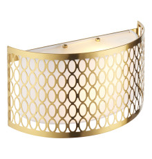 Бра Endon 113423 Cordero 2lt Wall, Gold effect plate, white fabric & frosted glass