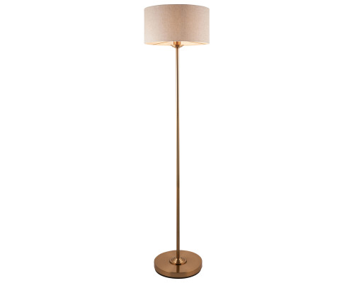 Торшер Endon 113461 Highclere Single Floor, Vintage brass finish & natural linen