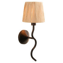 Бра Endon 114226 Wriggle Wall, Matt black & natural raffia · Endon · endon-114226