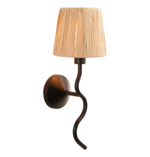 Бра Endon 114226 Wriggle Wall, Matt black & natural raffia