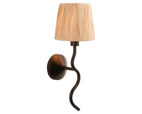 Бра Endon 114226 Wriggle Wall, Matt black & natural raffia
