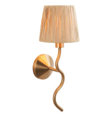 Бра Endon 114227 Wriggle Wall, Brushed aged brass plate & natural raffia