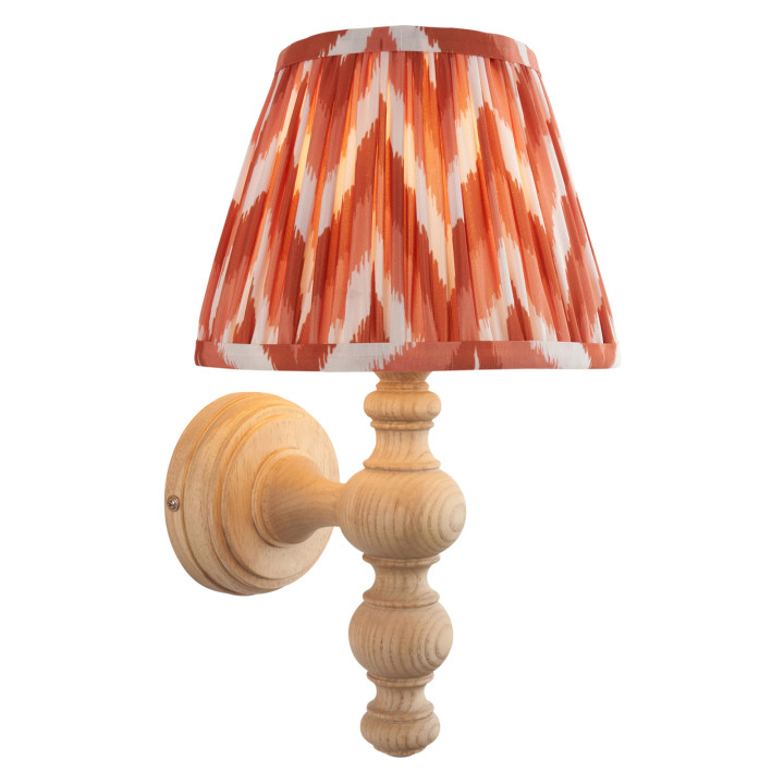 Бра Endon 114328 Bibury & Zigzag 20cm Wall, Natural ash & apricot orange fabric · Endon · endon-114328