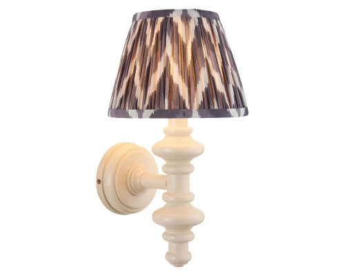 Бра Endon 114436 Carnaby & Zigzag 20cm Wall, Satin almond white paint & pearl grey fabric