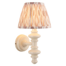 Бра Endon 114450 Carnaby & Ikat 20cm Wall, Satin almond white paint & neutral print fabric · Endon · endon-114450