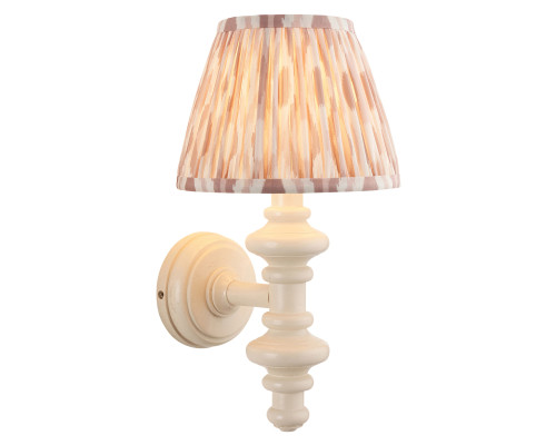 Бра Endon 114450 Carnaby & Ikat 20cm Wall, Satin almond white paint & neutral print fabric