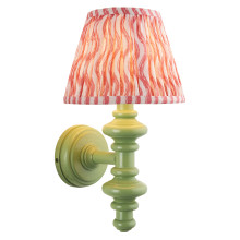 Бра Endon 114461 Carnaby & Ripple 20cm Wall, Satin cotswold green paint & coral pink fabric · Endon · endon-114461
