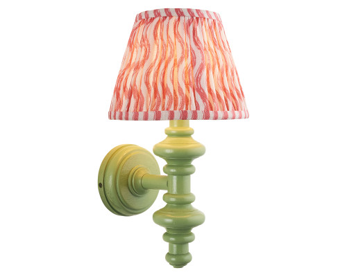 Бра Endon 114461 Carnaby & Ripple 20cm Wall, Satin cotswold green paint & coral pink fabric