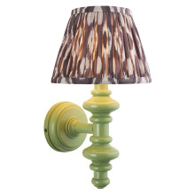 Бра Endon 114464 Carnaby & Ikat 20cm Wall, Satin cotswold green paint & pearl grey fabric · Endon · endon-114464