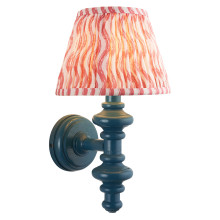 Бра Endon 114479 Carnaby & Ripple 20cm Wall, Satin marlin blue paint & coral pink fabric · Endon · endon-114479