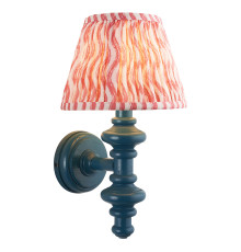 Бра Endon 114479 Carnaby & Ripple 20cm Wall, Satin marlin blue paint & coral pink fabric