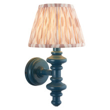 Бра Endon 114487 Carnaby & Ikat 20cm Wall, Satin marlin blue paint & neutral print fabric · Endon · endon-114487