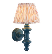 Бра Endon 114487 Carnaby & Ikat 20cm Wall, Satin marlin blue paint & neutral print fabric