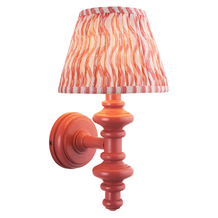 Бра Endon 114497 Carnaby & Ripple 20cm Wall, Satin pink clay paint & coral pink fabric · Endon · endon-114497