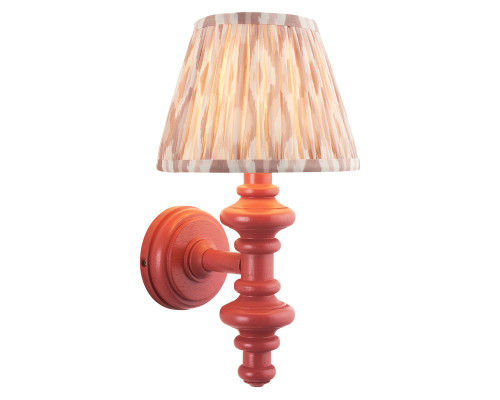Бра Endon 114505 Carnaby & Ikat 20cm Wall, Satin pink clay paint & neutral print fabric