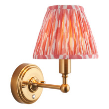 Бра Endon 114817 Burley Rechargeable & Ikat 16cm Wall, Brushed aged brass plate & coral pink fabric, 1.5 Вт, 155 лм, 2700K · Endon · endon-114817