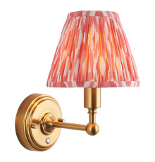 Бра Endon 114817 Burley Rechargeable & Ikat 16cm Wall, Brushed aged brass plate & coral pink fabric, 1.5 Вт, 155 лм, 2700K