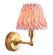 Бра Endon 114823 Burley Rechargeable & Ripple 16cm Wall, Brushed aged brass plate & coral pink fabric, 1.5 Вт, 155 лм, 2700K