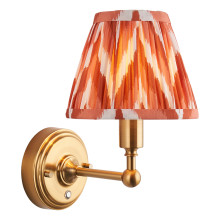 Бра Endon 114825 Burley Rechargeable & Zigzag 16cm Wall, Brushed aged brass plate & apricot orange fabric, 1.5 Вт, 155 лм, 2700K · Endon · endon-114825