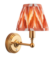 Бра Endon 114825 Burley Rechargeable & Zigzag 16cm Wall, Brushed aged brass plate & apricot orange fabric, 1.5 Вт, 155 лм, 2700K