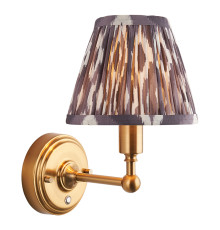 Бра Endon 114826 Burley Rechargeable & Ikat 16cm Wall, Brushed aged brass plate & pearl grey fabric, 1.5 Вт, 155 лм, 2700K