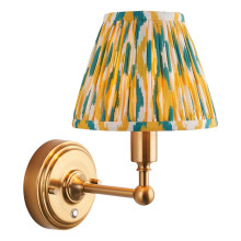 Бра Endon 114828 Burley Rechargeable & Ikat 16cm Wall, Brushed aged brass plate with yellow & jade fabric, 1.5 Вт, 155 лм, 2700K · Endon · endon-114828